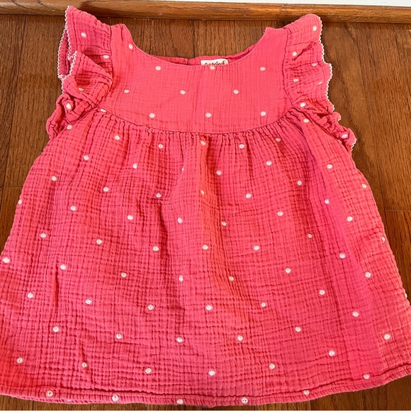 Cat & Jack Girls Pink Flutter Sleeve Shirt - Picture 1 of 3